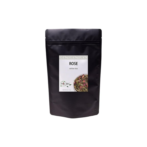 The Spice Hut - Rose White Tea, Low Caffeine - High Antioxidants, Hot & Iced, Makes 40-50 CUPS - 4oz Resealable Airtight Pouch