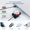 thumbnail image 4 of Luces para bicicleta, potentes luces LED recargables, delanteras y traseras, impermeables, con 5 modos de brillo para ciclismo, montaña, carretera y híbrido. Incluye 2 cables USB., 4 of 5
