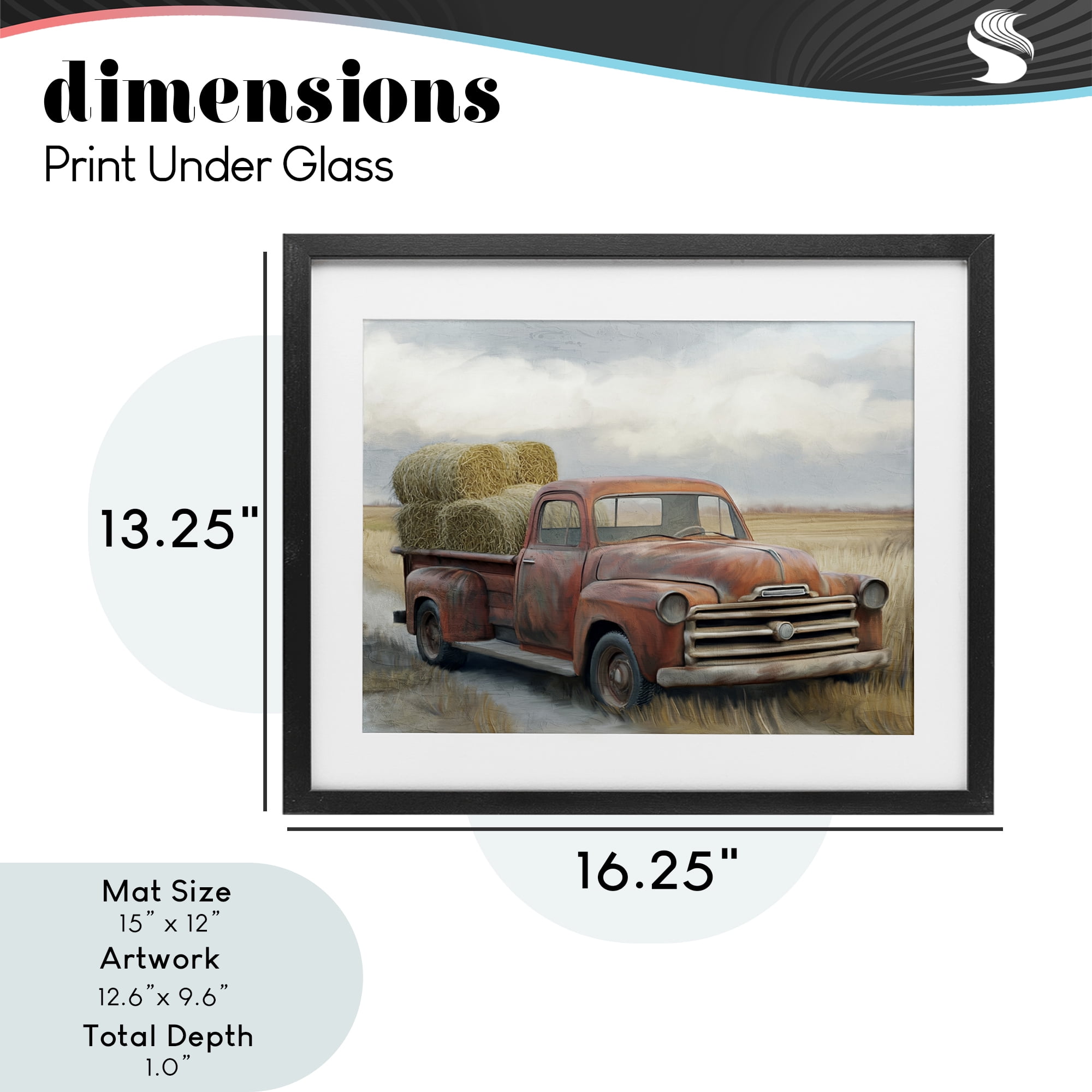 Stupell Industries Hay Time Farm Truck Load Black Framed Print Under Glass, design by Kim Allen