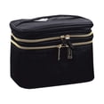 thumbnail image 2 of (2 pack) Beauty 360 5-Piece Double Zipper Train Case Travel Set in Black, 2 of 2