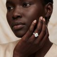 thumbnail image 6 of Rosec Jewels Lab Grown Diamond Wedding Ring Set for Women - IGI Certified 2 Carat Oval Engagement Ring with Band - E-VS1 Quality, 925 Sterling Silver, US 4.00, 6 of 8