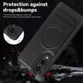 thumbnail image 6 of Magnetic for Samsung Galaxy S25 Edge PU Leather Case, Compatible with Magsafe, Built-in Invisible Stand, Premium Ultra Slim Adjustable Kickstand Protective Phone Case for Galaxy S25 Edge, Black, 6 of 8