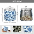 thumbnail image 2 of Yayeee Ashtray with Lid for Cigarette Smokeless Stainless Steel Home Ash Holder, Blue Floral Pattern, 2 of 7