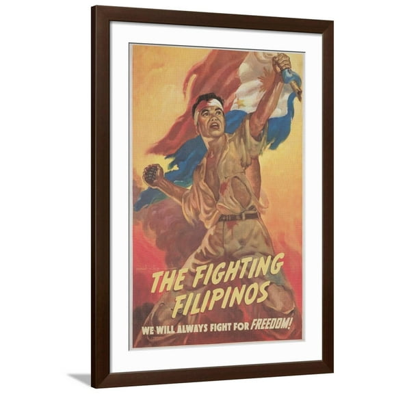 Art.com Filipino Freedom Fighter Poster Art Print, Brown Frame Wall Art, 32" x 44"