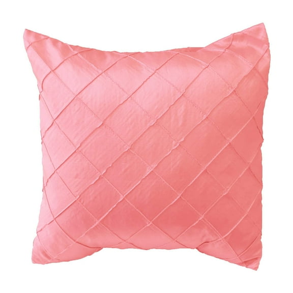 Pintuck Taffeta Decorative Throw Pillow/Sham Cushion Cover Coral