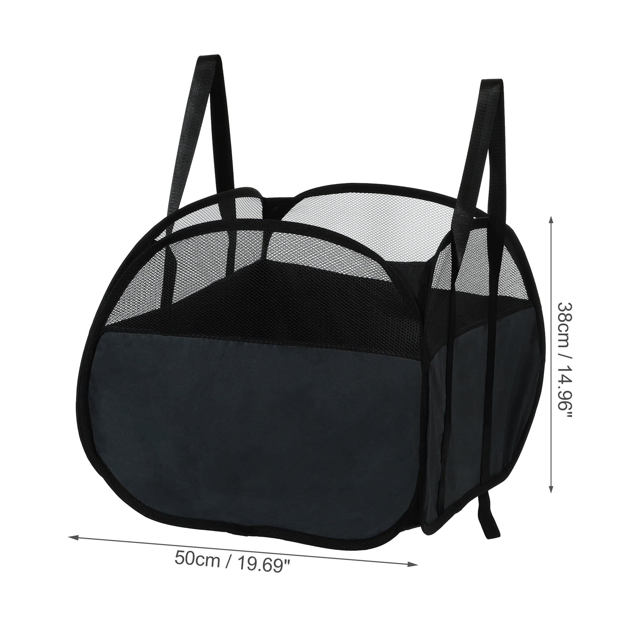 Unique Bargains Folding Breathable Hamper Basket for Bathroom 1 Pc Black