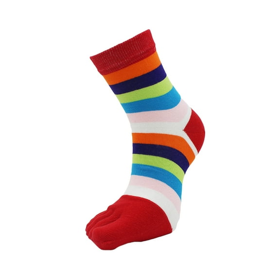 HEMOTON  Striped Socks Women Show Five Finger Pilates Ankle Man Woman