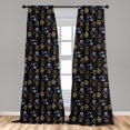 thumbnail image 5 of Ambesonne Asia Curtains, Clouds Flowers Waves Pattern, Pair of 28"x95", Pastel Yellow Sand Brown, 5 of 5