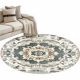 thumbnail image 6 of Farmhouse Boho Round Rug 3ft Washable Circle Entryway Rugs Non Slip Vintage Farmhouse Bohemia Pattern Art Area Rug Indoor Floor Carpet for Bedroom Kitchen Living Room Home Office Dining Room Nursery, 6 of 8