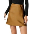 thumbnail image 3 of Hibeli Women's Trendy Satin Mini Skirt Elastic High Waist A Line Party Skirt, 3 of 5