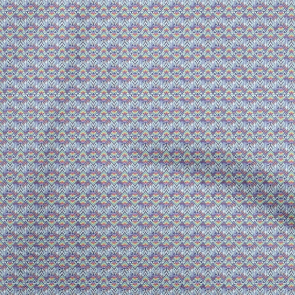 oneOone Cotton Cambric Light Blue Fabric Tribal Craft Projects Decor Fabric Printed By The Yard 42 Inch Wide