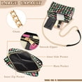 thumbnail image 3 of FORMRS Women Crossbody Purse with Chain Strap Vegan Leather Shoulder Handbag, Green Block Pattern, 3 of 7