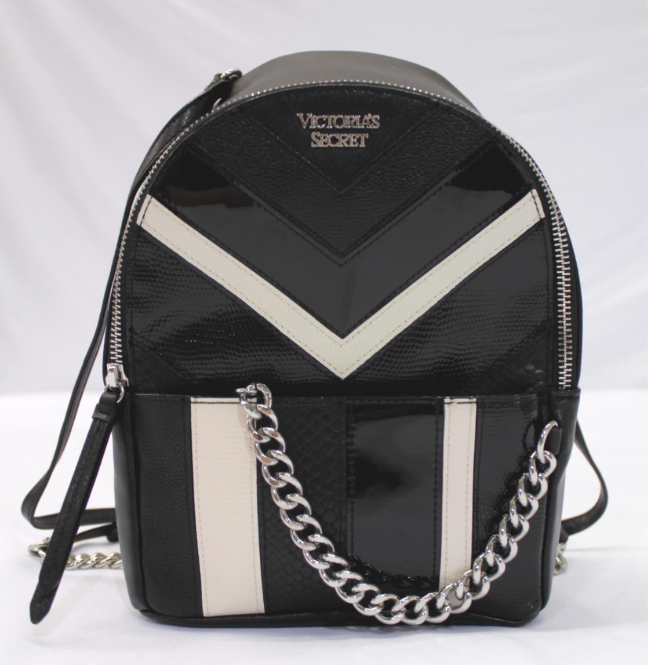 Victoria's Secret Small City Backpack Mixed Chevron Black/White NWT ...