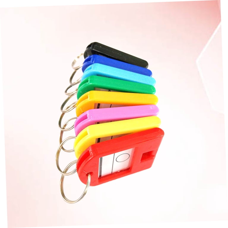 Phenofice Multi-color Plastic Key Tags with Split Ring and Window Label ...