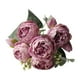 thumbnail image 1 of Ramo de novia artificial de tallo largo con flores artificiales rústicas. Rosa violeta, 1 of 9