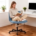 thumbnail image 4 of PayLessHere Criss Cross Armless Office Chair, Adjustable Height & 360° Swivel Wheels, Home Office Chair Blue, 4 of 7