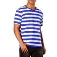 thumbnail image 5 of INSPIRE CHIC Striped T-Shirt for Men's Stripes Short Sleeve Tee Top Crew Neck Casual t Shirt 2XL Blue White, 5 of 6