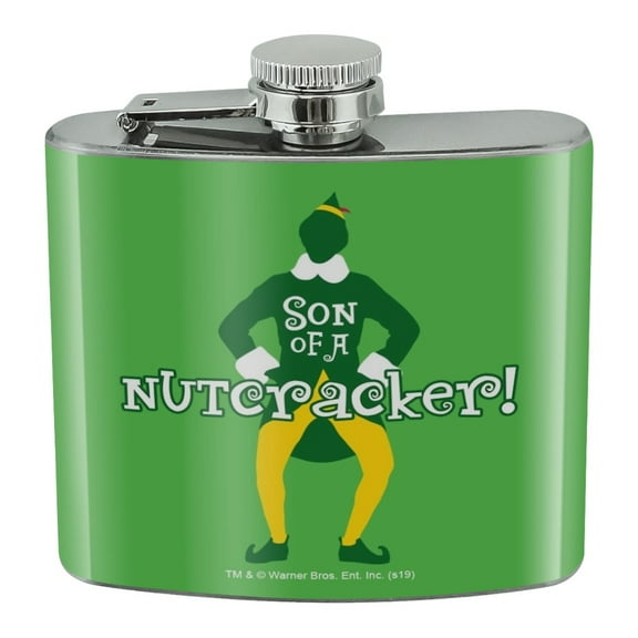 Elf Movie Son of a Nutcracker! Stainless Steel 5oz Hip Drink Kidney Flask