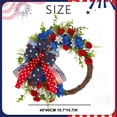 thumbnail image 3 of Patriotic Wreath for Front Door 17.7 Inch, Red White Blue Artificial Flower Decoration for 4th of July Memorial Day Independence Day, Outdoor Porch Wall Decor, 3 of 9