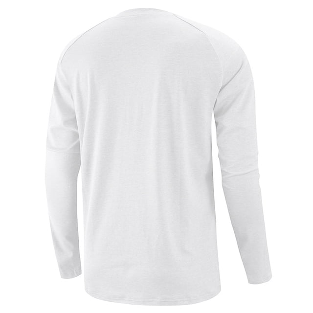 CEHVOM Men Round Neck Long Raglan Sleeves Daily Slim Fit Buttons Pullover Shirts Tops Blouse