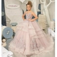 thumbnail image 5 of Drtj Flower Girl Dress V-Neck Tulle Appliques Flower Girl Dresses Lace Princess Pageant Dress Sized 2-14T, 5 of 6