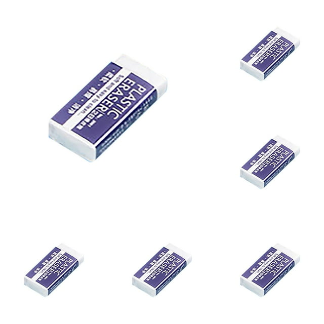 2026 Mixed Size Eraser Set, 6 Small 2B Rubber for Pencil Removal, High Efficiency Cleaning for Exams & Drawing, Durable School Supply Pack - B*6