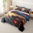 thumbnail image 3 of Castle Fairy Sunset Racer Twin Quilt Set,Abstract Sky Twin Coverlet Set,Orange and Blue, 3 of 7