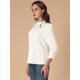 thumbnail image 4 of INSPIRE CHIC Blusa Panel Bordado Floral Cuello Con Volantes Manga 3/4 Para Mujer Blanco M, 4 of 6