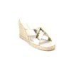 Pre-owned|Andre Assous Womens Metallic Cross Strap Espadrilles Sandals Gold Tone Size 7