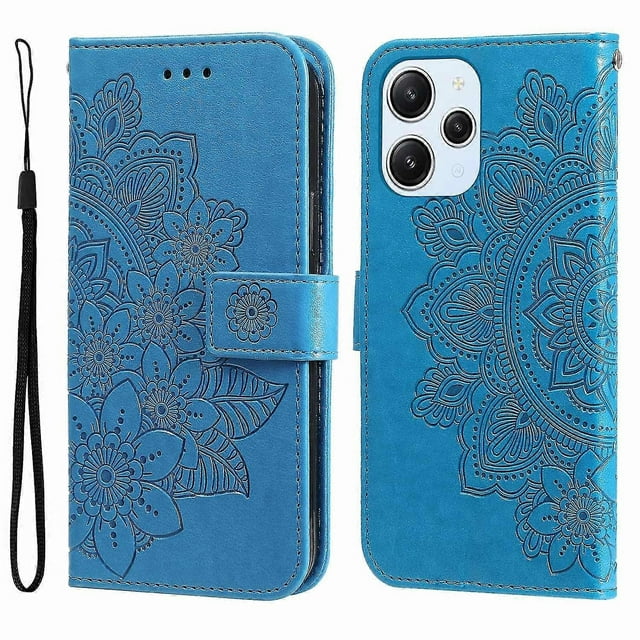 For Xiaomi Redmi 12 4g Imprinted Flower Pu Leather Cover Phone Case Mobile Phone Shell Stand Wallet