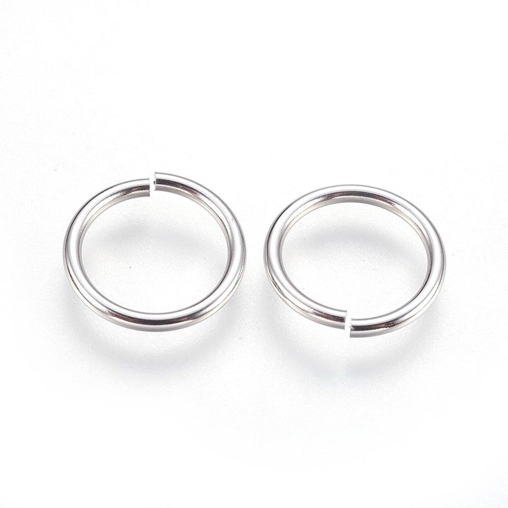 1Bag Resistant 304 Stainless Steel Saw Cut Open Jump Rings Round Stainless Steel Color 13x1.3mm 16 Gauge Inner Diameter: 10mm 600pcs/bag