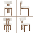 thumbnail image 5 of Guyou Fur Dining Chairs, Farmhouse Fabric Kitchen Chairs with Natural Hardwood Legs，Armless Upholstered Accent Chairs for Dining Room, White/Natural Legs(Set of 2), 5 of 7