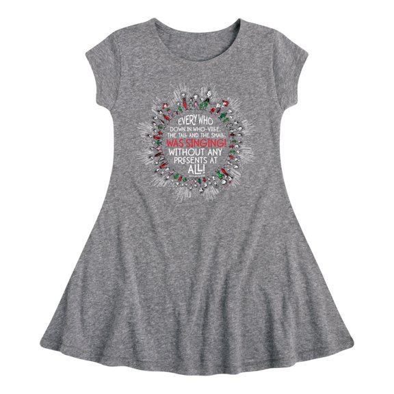 Dr. Seuss The Grinch - Christmas - Every Who Was Singing - Toddler & Youth Girls Fit & Flare Dress