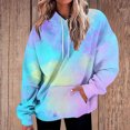 thumbnail image 2 of Ashirexll Womens Long Sleeve Tops, Womens Hoodies Pullover, Fall and Winter Gradient Print Hooded Long Sleeve Pocket Sweatshirt, 2 of 3