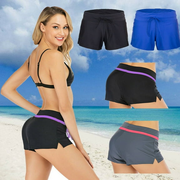 Women's Swim shorts Sexy Side Split Bottom Swimwear Slit Quick Dry Beach Pant