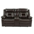 thumbnail image 2 of Leather Gel Power Loveseat With Console,Dark Brown, 2 of 8