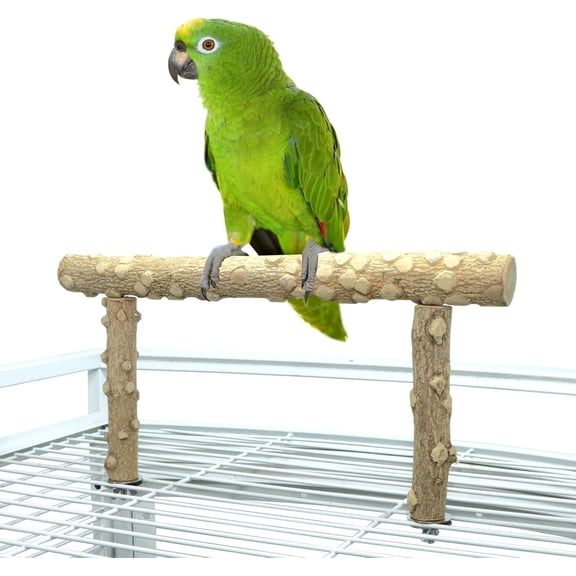 Bird Perch Stand, Bird Cage Top Perch Gym,Natural Wood Parrot Branch for Small Medium Large Parrot(small size)