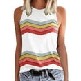thumbnail image 1 of Ladies Solid Color Vest Sleeveless Summer T Shirt Round Neck Top, 1 of 4