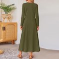 thumbnail image 4 of Cyglowse Spring Long Sleeve Comfortable Loose Maxi Dresses for Women 2026 Elegant Classy Winter Wedding Guest Dress Dark Green S, 4 of 7