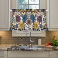 thumbnail image 2 of Yayeee Kitchen Curtains Tier Pair Light Filtering 27"x36" Rod Pocket Short Cafe Window Panel, Blue Flowers, 2 of 7