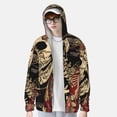 thumbnail image 2 of Balery Gothic Eastern Floral Skull Sudadera ligera de manga larga con capucha y protección solar UPF 50+ para hombre y mujer, ideal para pesca y running-Large, 2 of 7