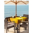 thumbnail image 3 of Outdoor Tablecloths with Umbrella Hole & Zipper, Coastal Coconut Tree 54x54 Inch Square Tablecloths, Ocean Beach Palm Sea Brown Waterproof Table Cloth, Patio/Pool/Picnic Table Covers, 3 of 8