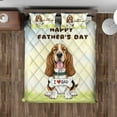 thumbnail image 4 of Cute Basset Hound Loves Dad Happy Father's Day Quilt Bedding Set Bassets Dog Breed Lovers Gifts Idea 1 Blanket Bed Cover 2 Pillowcases - 12008, 4 of 5