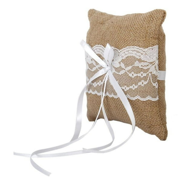 Toystoory Anillo Cojín Ligero Duradero Lacework Bowknot Anillos de moda Almohada Relleno completo Accesorio de boda fácil de combinar Nupcial Kits de decoración para fiestas Toystoory HA074919-01