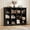 Black, variant on Homieasy 12 Cube Organizer Cabinet with Charging Station & USB Ports, Wooden Bookcase with 13 Open Shelves for Living Room, Bedroom, Brown Oak