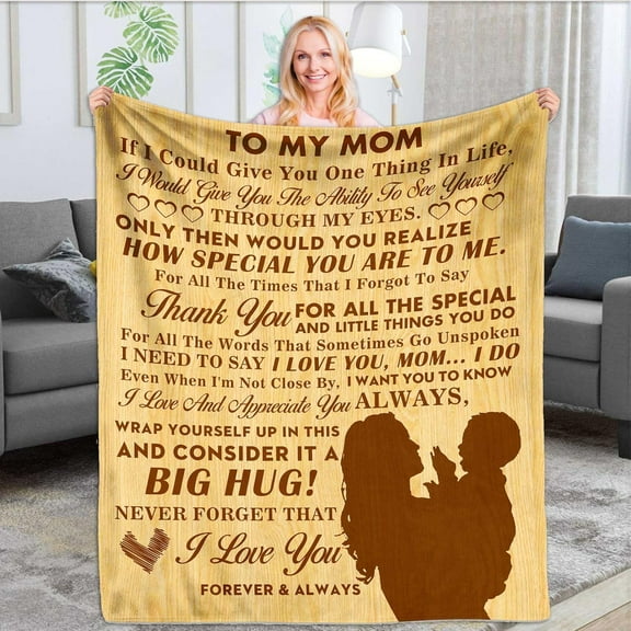 Gifts for Mom, (50"x60") Throw Blanket to My Mom from Daughter Son, Father Day Birthday Gifts for Mom, Soft Bed Flannel Blanket Mother Gifts, Best Mom Gifts