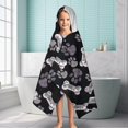 thumbnail image 6 of Paw Prints and Bones Hooded Bath Towel，60"x35" for Ages 3 To 12 Kids, Quick Dry Lightweight Soft Microfiber Hood Beach Towel Cover Up for Kids, 6 of 7