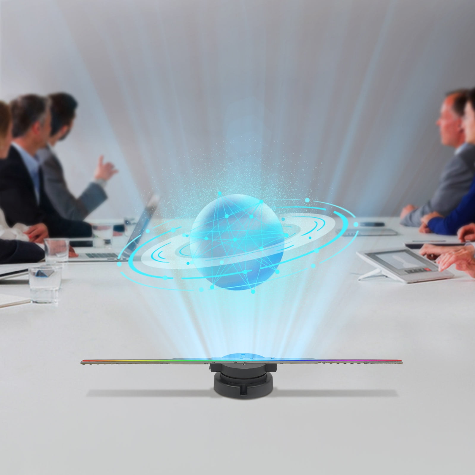 3D Holographic Fan Projector, LED Display with Adjustable Brightness for Innovative Advertising (RGB, High Resolution)