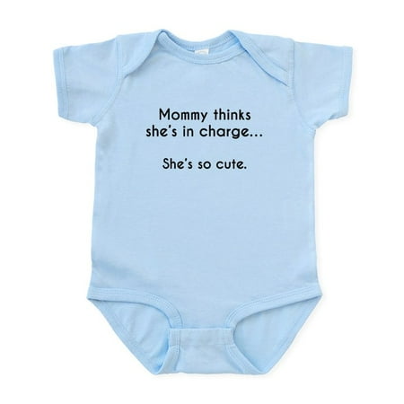 

CafePress - My Mommy Thinks Shes In Charge Body Suit - Baby Light Bodysuit Size Newborn - 24 Months