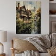 thumbnail image 2 of Designart "England Peaceful Canalengland horizon II" Cityscapes Print on Natural Pine Wood, 2 of 5
